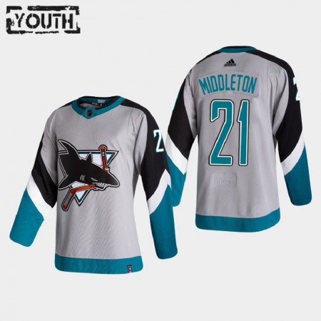 San Jose Sharks Jacob Middleton 21 2020-21 Reverse Retro Authentic Shirt - Kinderen
